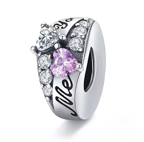 Me you pembe kalp charm