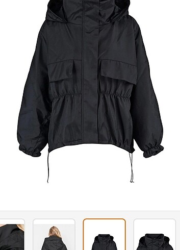 Trendyolmilla Oversize Kapüsonlu Su Geçirme kapitone mont