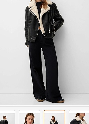 Bershka içi suni kürklü biker ceket
