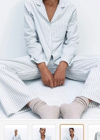Hm pamuklu gabardin pijama takimi