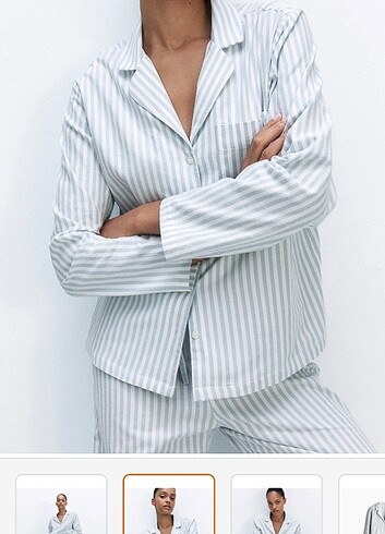 H&M Hm pamuklu gabardin pijama takimi