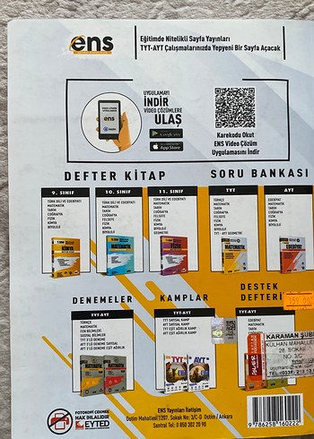 TYT ens yayınları Matematik Soru Bankası