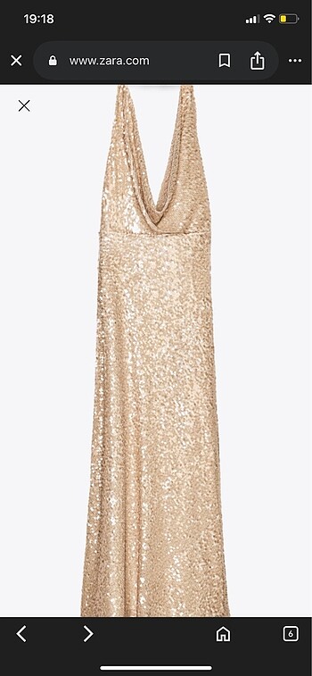 Zara payetli midi boy gece elbisesi
