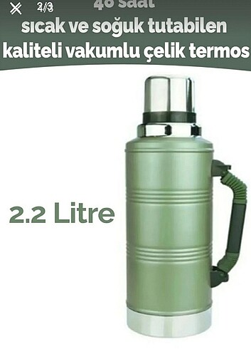 Diğer GİNT 2.2 litre vakumlu paslanmaz çelik termos