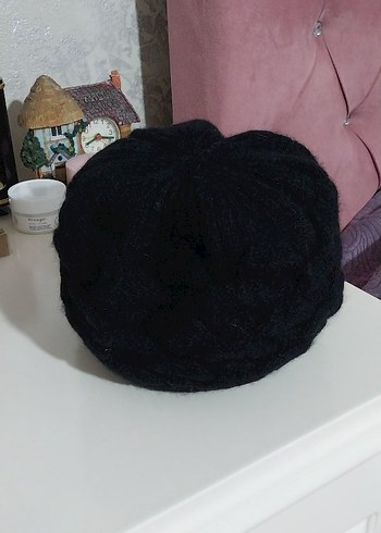 SİYAH ÖRGÜ KADIN ŞAPKA - Görsel 4