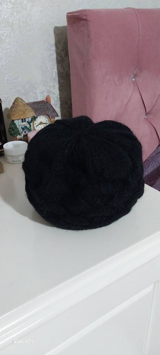 SİYAH ÖRGÜ KADIN ŞAPKA - Görsel 4