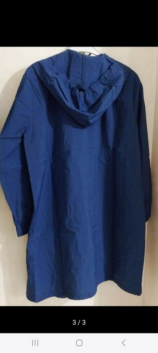 Lacivert Kapüşonlu Uzun Fermuarlı Ceket - Görsel 3