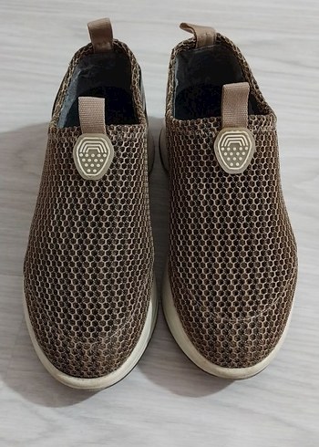 Yılan Desenli Kahverengi Dolgu Topuk Spor Ayakkabı - Görsel 2