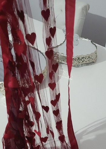 Ikea Kırmızı Nakışlı Bohem Perde