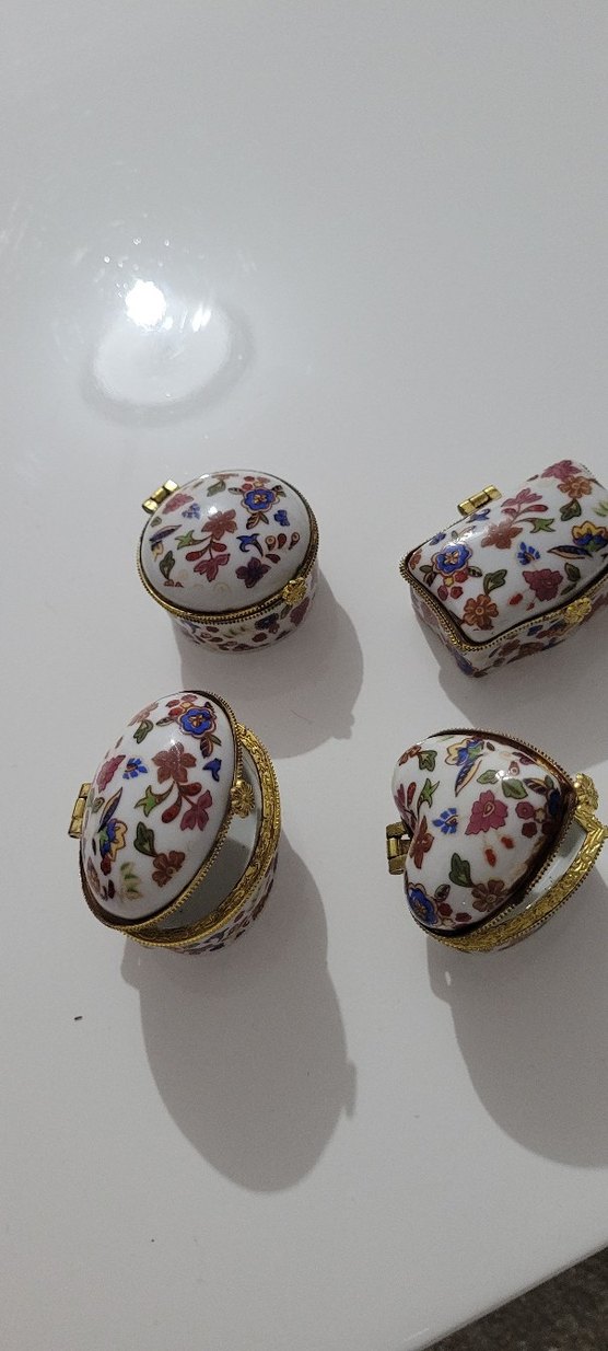 Çiçek Desenli Renkli Vintage Takı Kutuları - Görsel 4