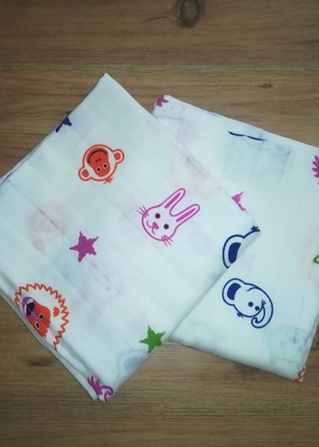 Renkli müslin Bebek Battaniyesi takımı - Görsel 2