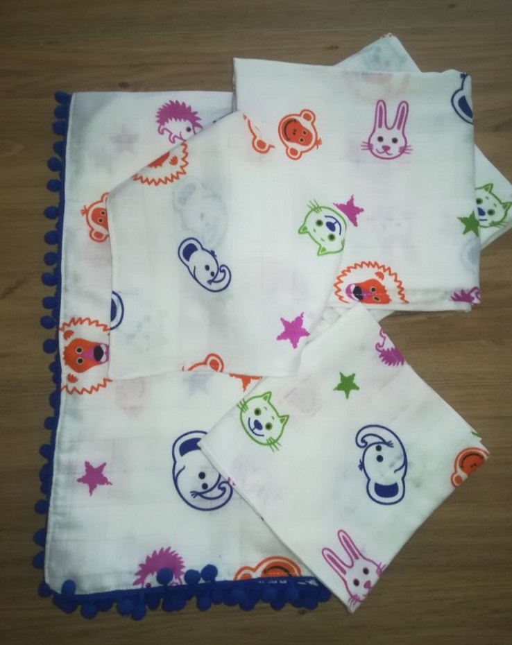 Renkli müslin Bebek Battaniyesi takımı - Görsel 3
