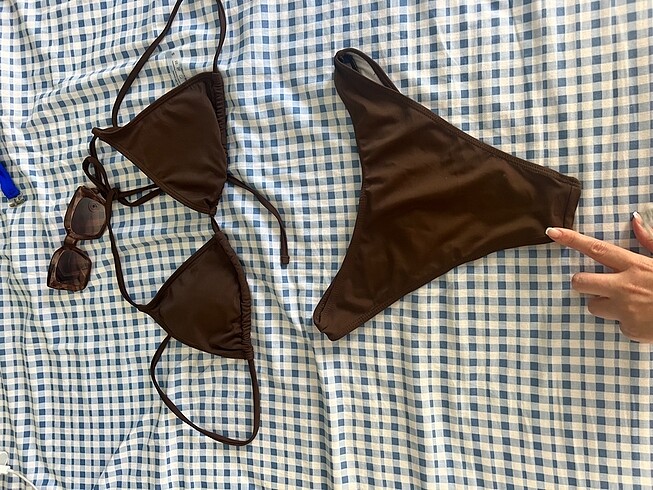 s Beden kahverengi Renk bikini takımı