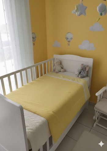 Pastel Sarı Bebek Beşiği - Görsel 2