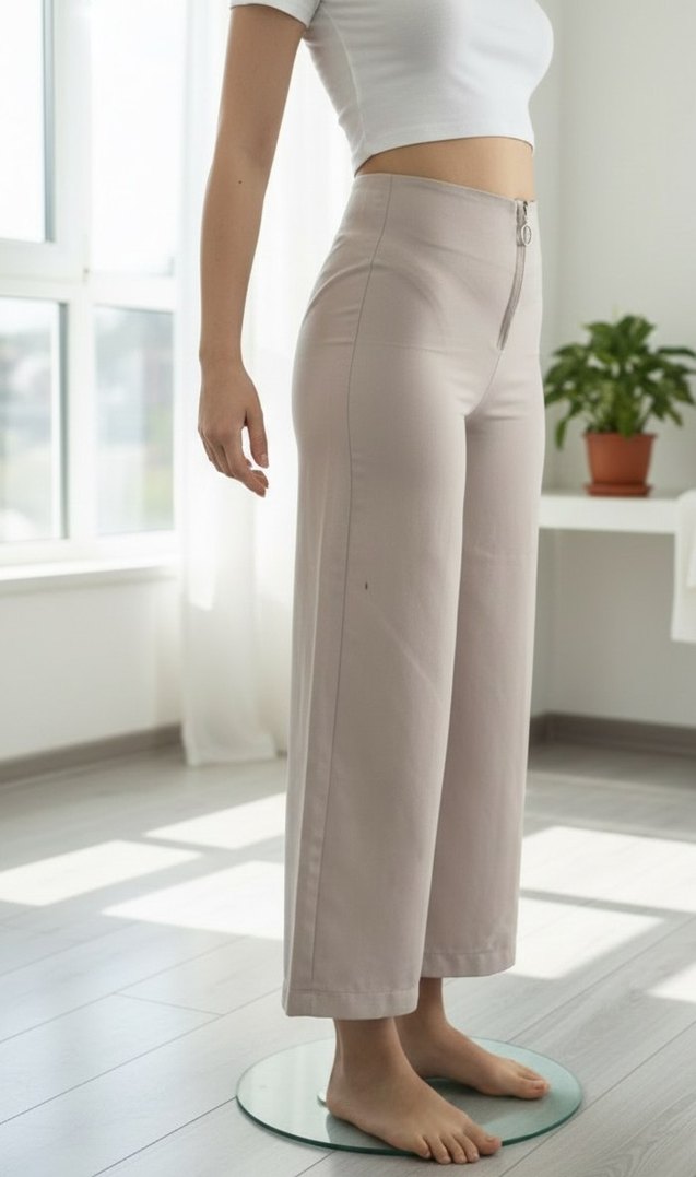 Gül kurusuMidi Kadın Kumaş Pantolon - Görsel 2