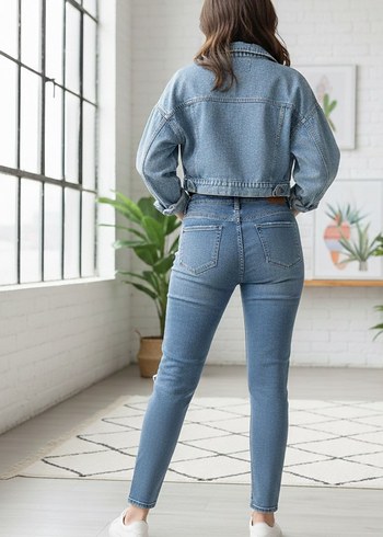 Gevşek Kesim Yırtık Midi Kot Pantolon - Görsel 3