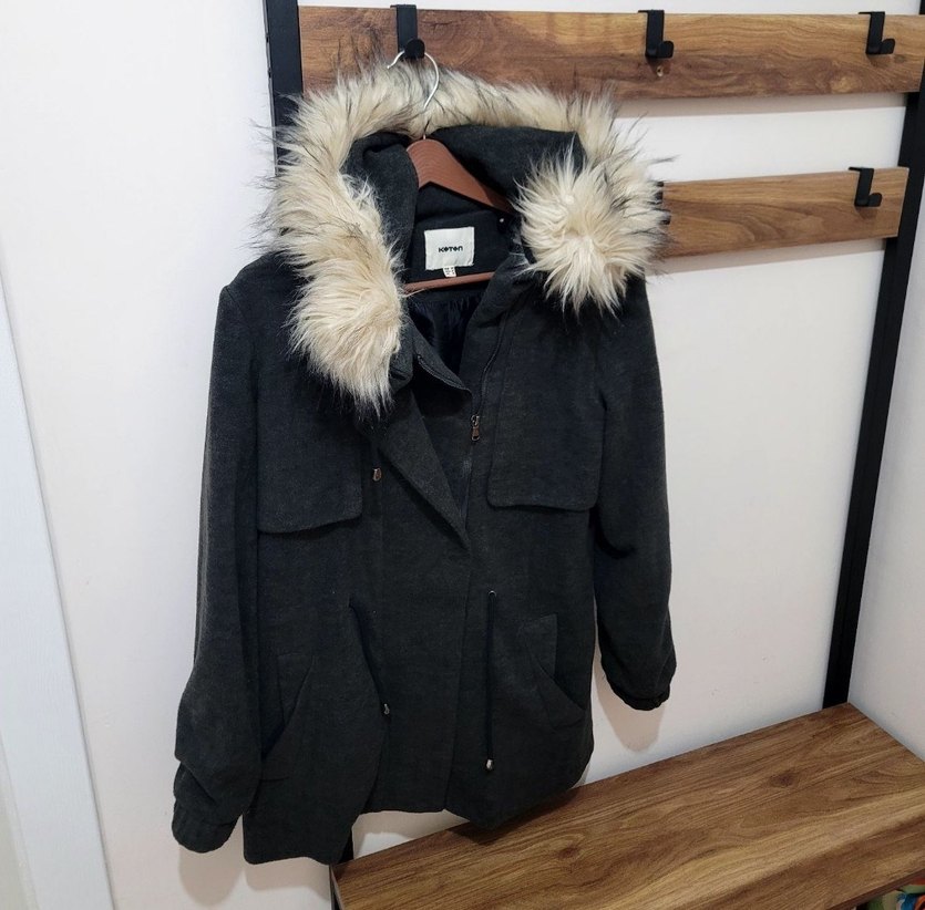 Gri Midi Kadın Kışlık Ceket - Görsel 3