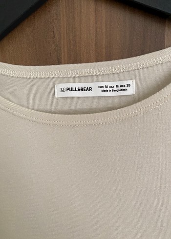 Pull and Bear Bej Kadın Kısa Kollu Basic Tişört