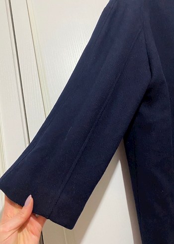 Lacivert düğmeli uzun kaban Zara etiketli hiç kullanılmamış M-L - Görsel 4