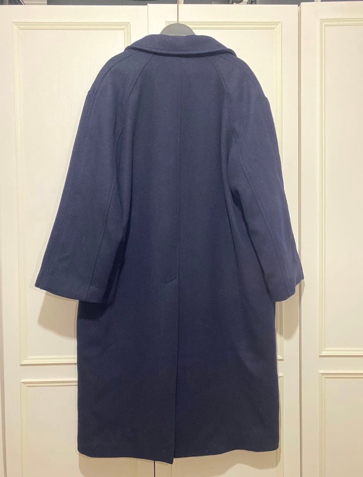 Lacivert düğmeli uzun kaban Zara etiketli hiç kullanılmamış M-L - Görsel 3