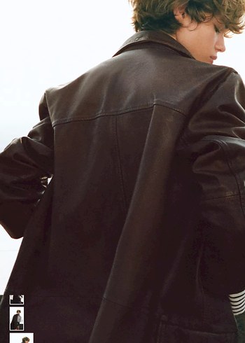 Kahverengi Tokalı Deri Kadın Ceket - Görsel 5