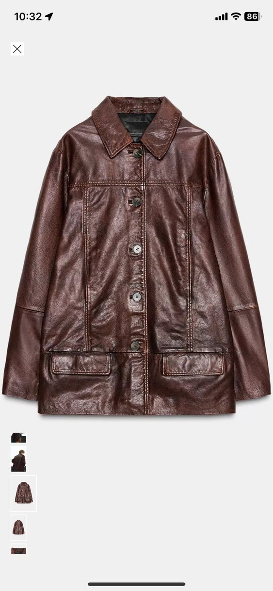 Kahverengi Tokalı Deri Kadın Ceket - Görsel 2