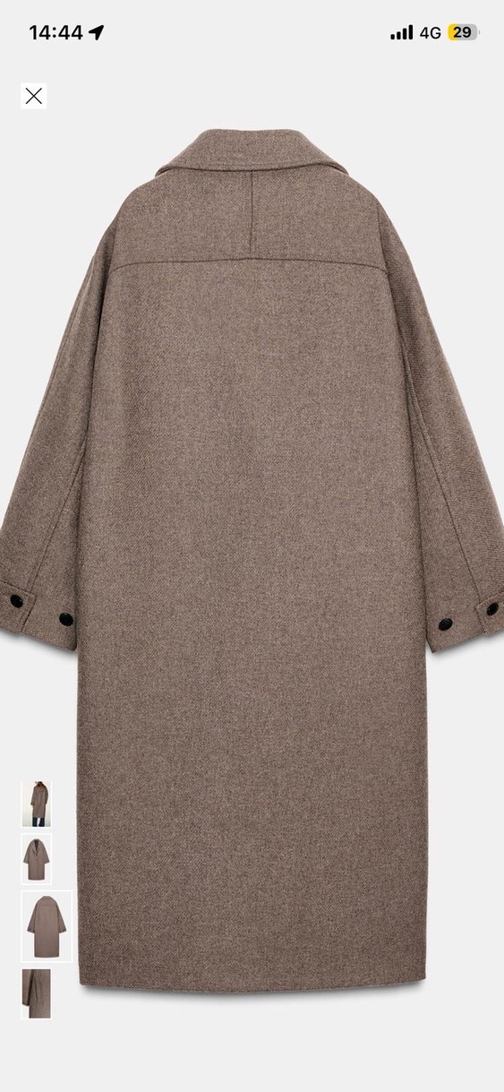 Düğmeli Kahverengi Uzun Kaban - Görsel 2