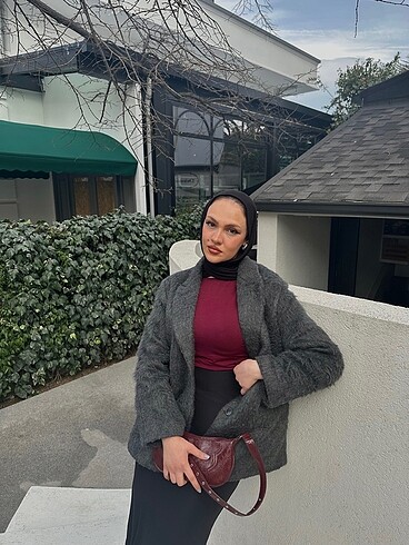 xl Beden gri Renk kaşe blazer