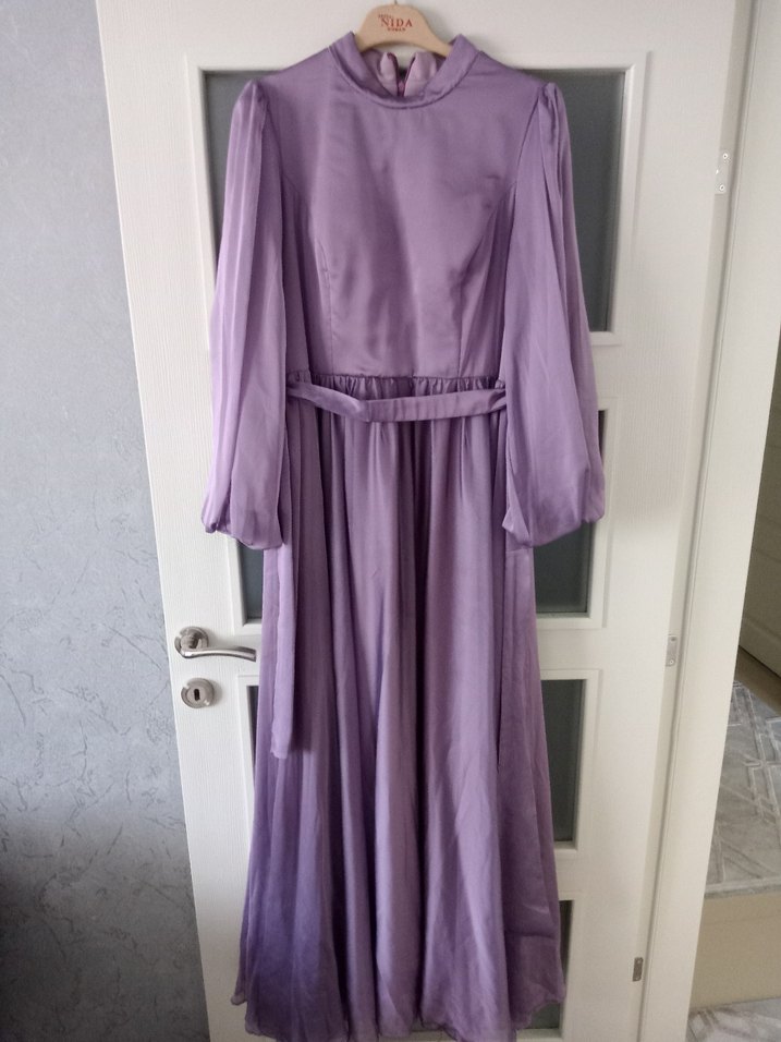 Uzun Mor Bohem Kadın Elbise - Görsel 3