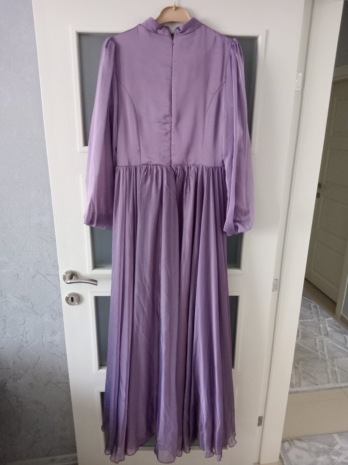 Uzun Mor Bohem Kadın Elbise - Görsel 2