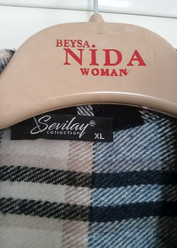 Gri Ekose Midi Kadın Gömlek - Görsel 3