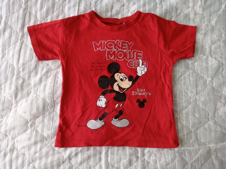 Kırmızı Mickey Mouse Baskılı Erkek Tişörtü - Görsel 2