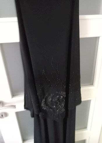 Kadın Siyah Uzun Drapeli Askılı Elbise - Görsel 2