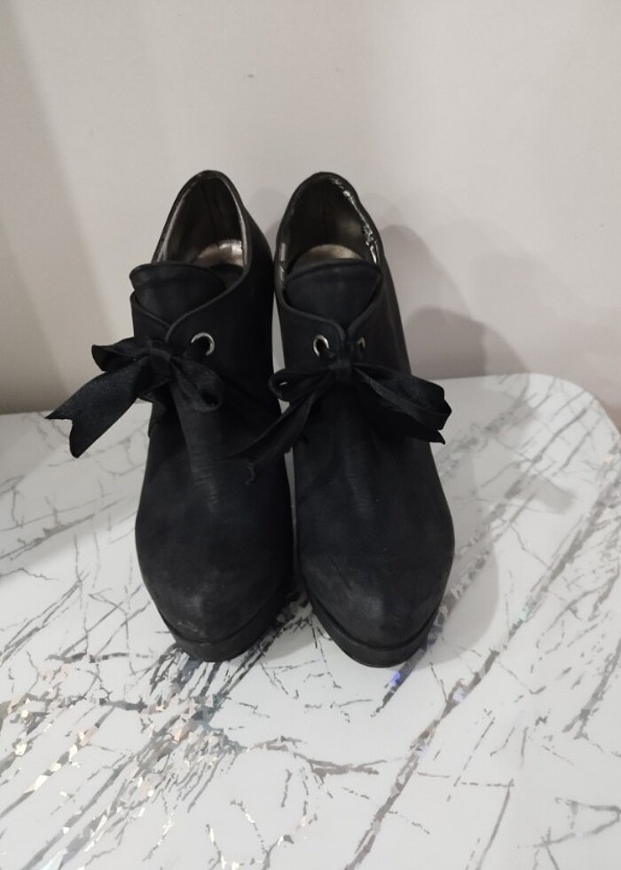 37 numara füme rengi topuklu ayakkabi - Görsel 4