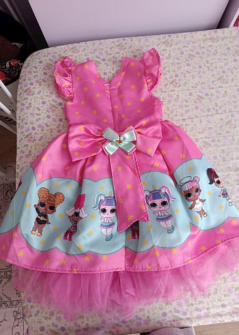 Pembe Nakışlı Kız Çocuk Elbisesi - Görsel 4