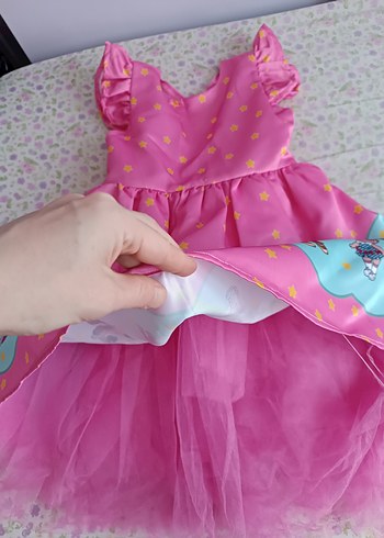 Pembe Nakışlı Kız Çocuk Elbisesi - Görsel 2