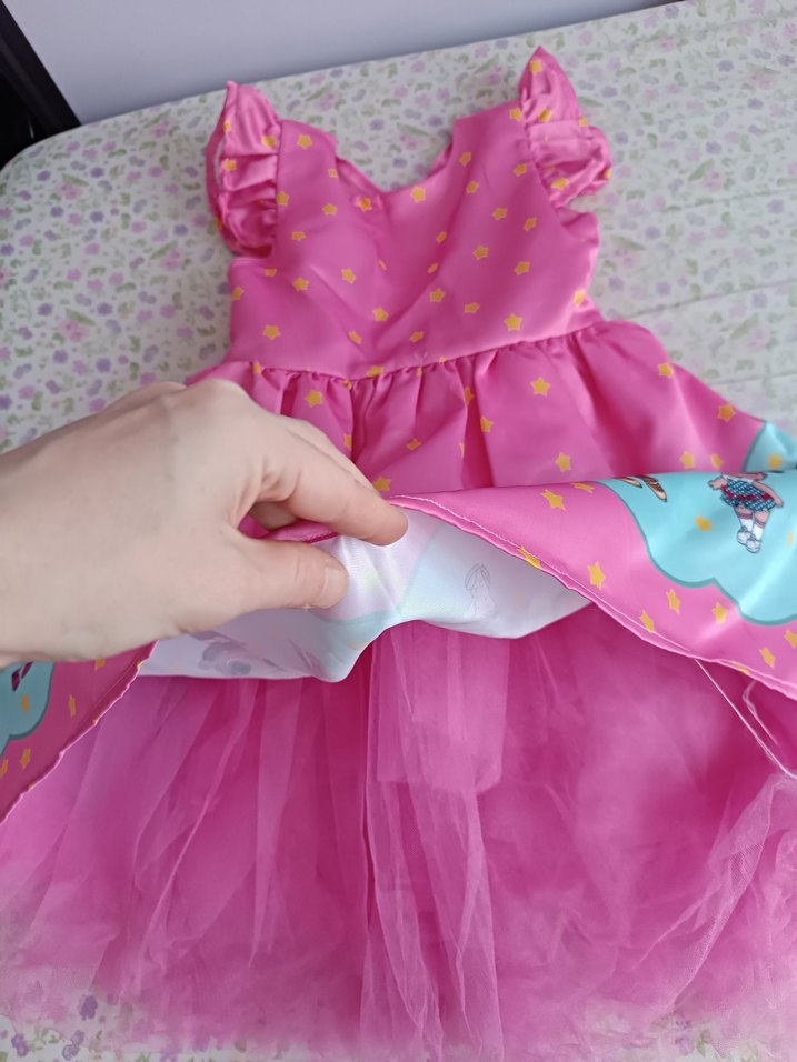 Pembe Nakışlı Kız Çocuk Elbisesi - Görsel 2