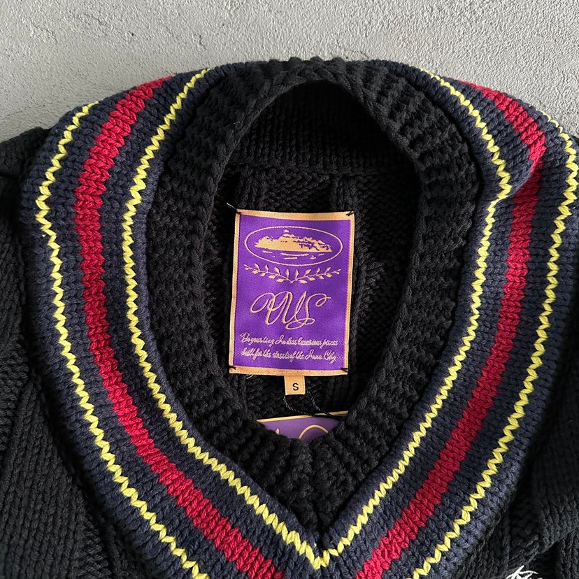 Corteiz Wimbledon Siyah Örgü Kazak - Görsel 5