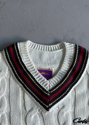 Corteiz Wimbledon beyaz Örgü Kazak - Görsel 4