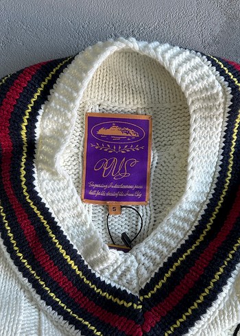 Corteiz Wimbledon beyaz Örgü Kazak - Görsel 5