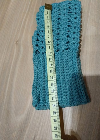 Turkuaz Örgü Bohem Kadın Eldiveni - Görsel 5