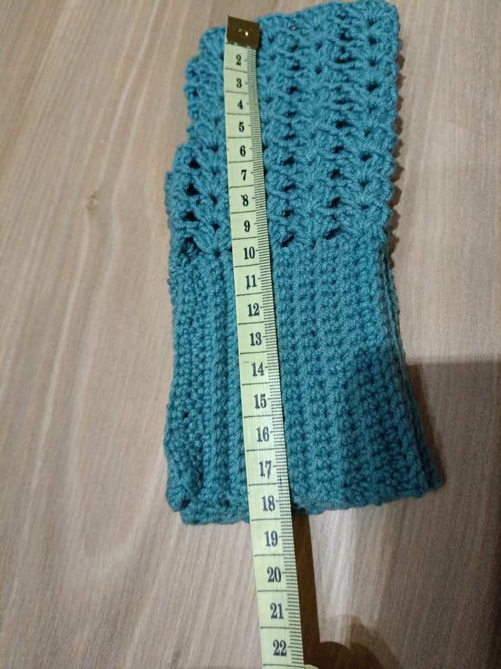 Turkuaz Örgü Bohem Kadın Eldiveni - Görsel 4