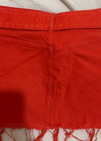 Bershka Kırmızı Mini Kot Etek
