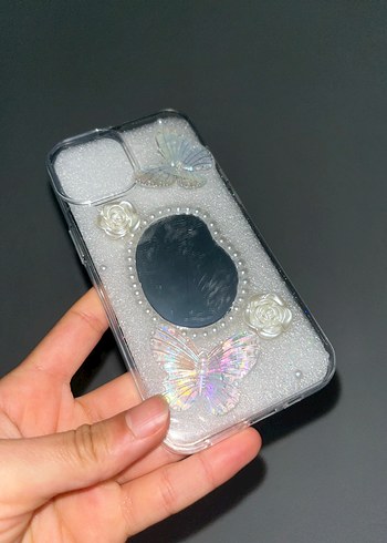 Kelebekli aynalı iPhone 13 uyumlu telefon kılıfı