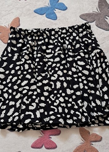 xl Beden siyah Renk Zebra Desenli Volanlı Midi Kadın Etek