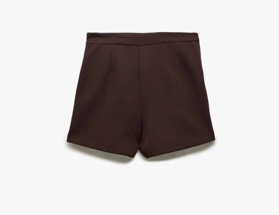 Kahverengi gold Tokalı şort etek - Görsel 3