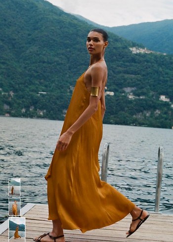 zara saten elbise - Görsel 2