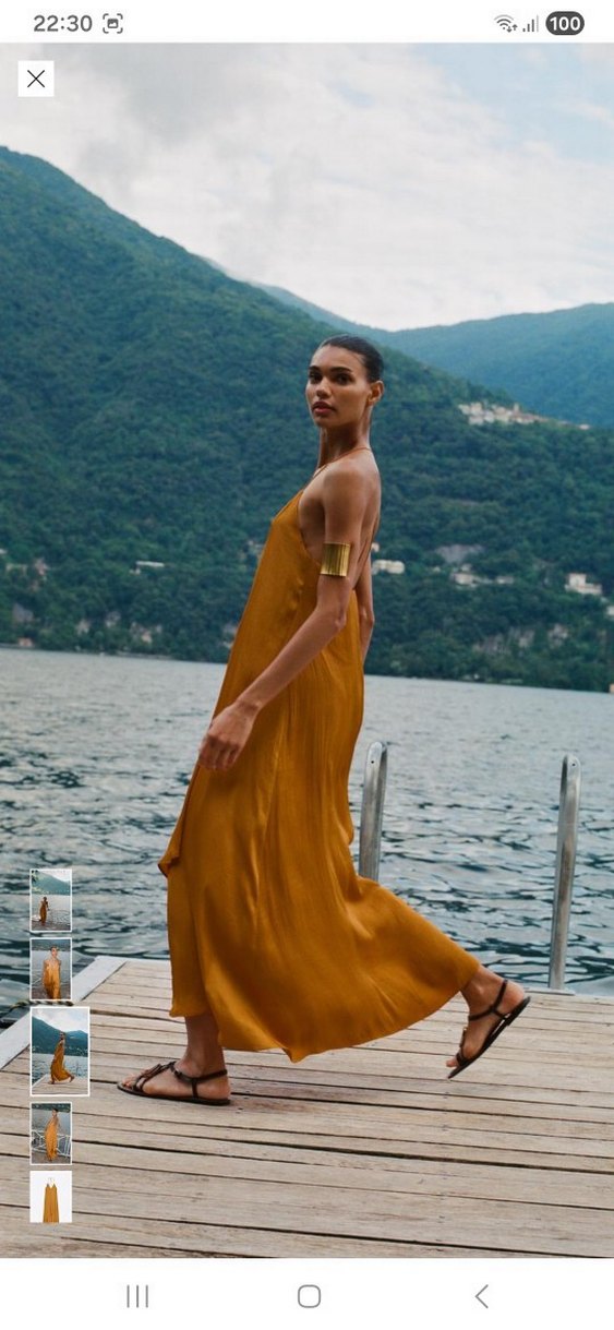 zara saten elbise - Görsel 2