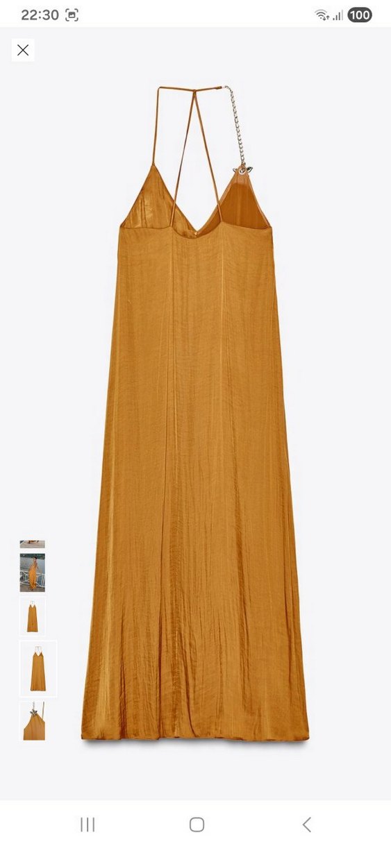 zara saten elbise - Görsel 5