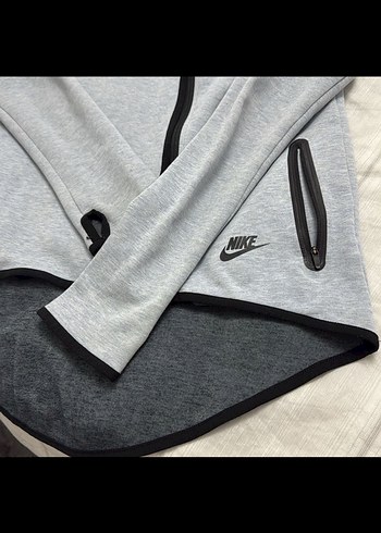 Nike Gri Kapüşonlu Fermuarlı Sweatshirt - Görsel 3